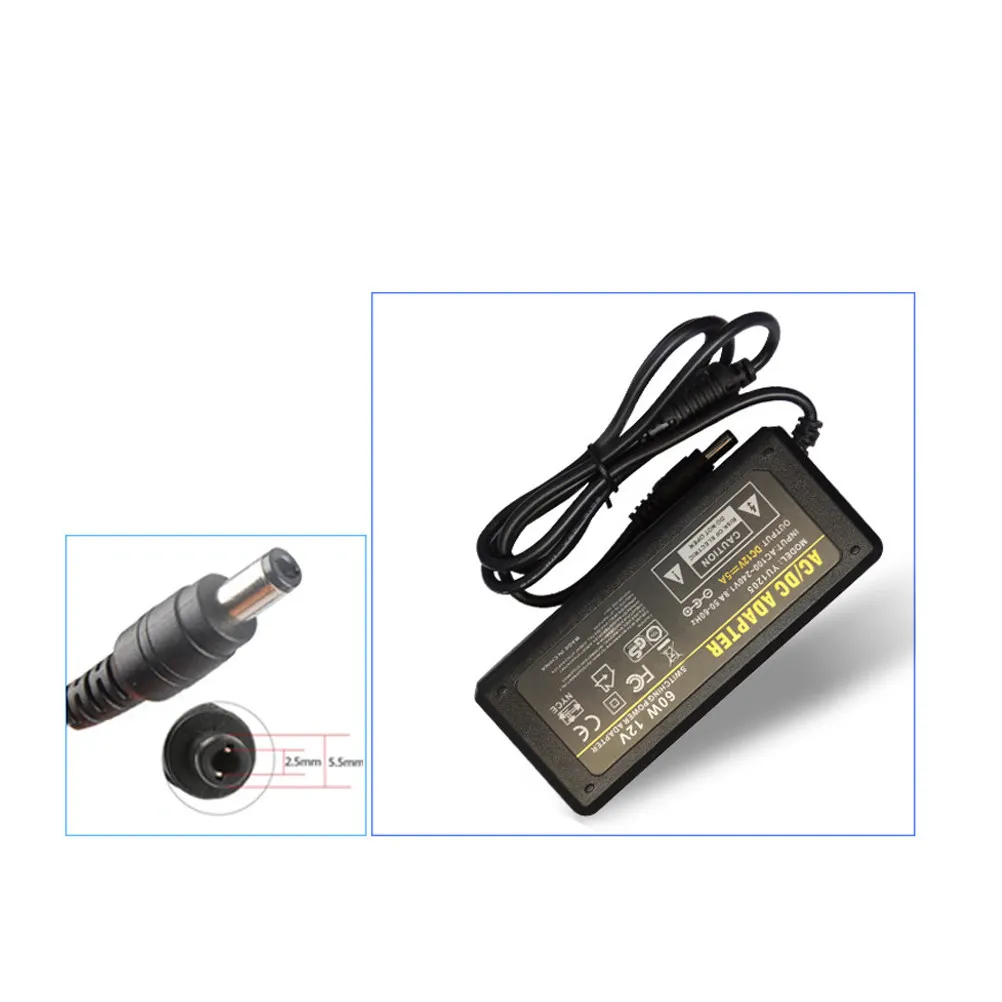 LED Power Adapter 12V 5A Power Supply Adapter for LED Light Router LCD Display Wireless Doorbell Efficient Long