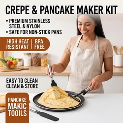 New Product Baking Tools Pancake Tools Set Crepe Make Tools Set Nylon with 304 Stainless Steel Handle Egg Cake Spreader Set