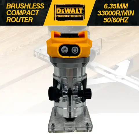 Dewalt 브러시리스 전기 트리머 무선 목공 트리밍 기계 우드 라우터 밀링 조각 슬롯 머신