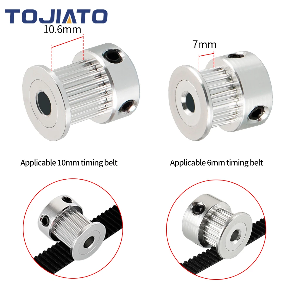 10pcs GT2 Timing Pulley 16 20 Tooth 2GT Pulley Bore 5 6.35 8mm Belt Width 6/10mm Synchronous Wheels Gear 3D Printer Parts