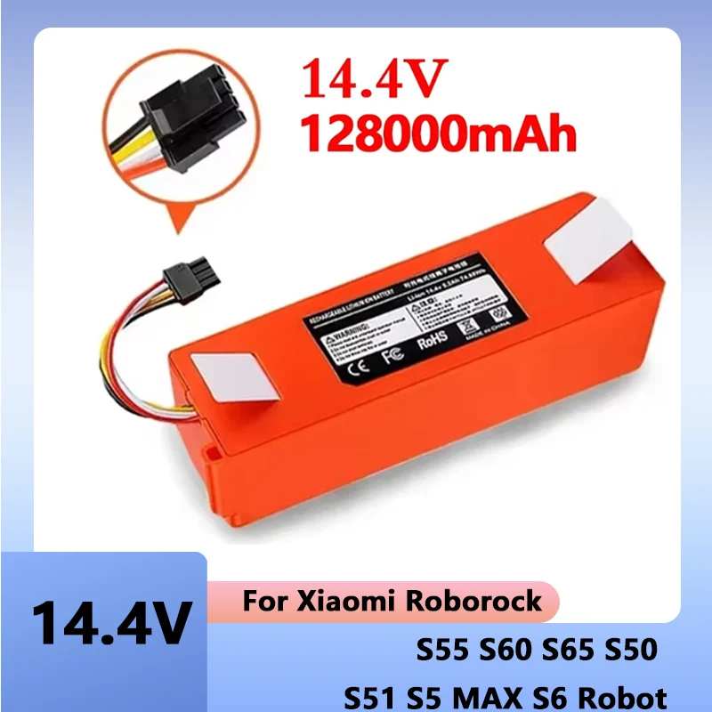 14.4V 6500mAh Original Replacement Battery For Xiaomi Roborock S6 S7 MaxV Q5 Q7 MAX Robot Vacuum Cleaner Accessories Parts