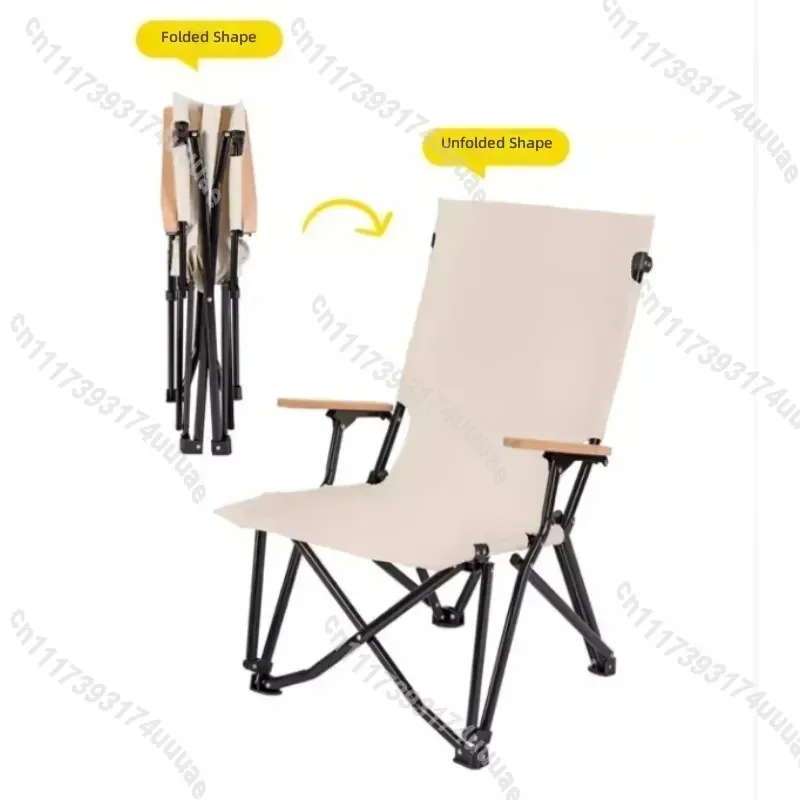 Portable Foldable Beach Chair High Back Outdoor Camping Fishing Furniture Dual Use Recliner for Sitting and Lying Modern