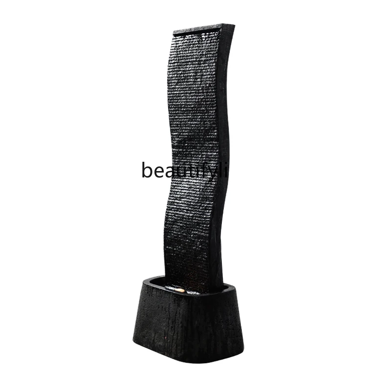 

Large simple fountain, flowing water curtain wall, decoration, lucky feng shui wheel, soft decoration household ornament