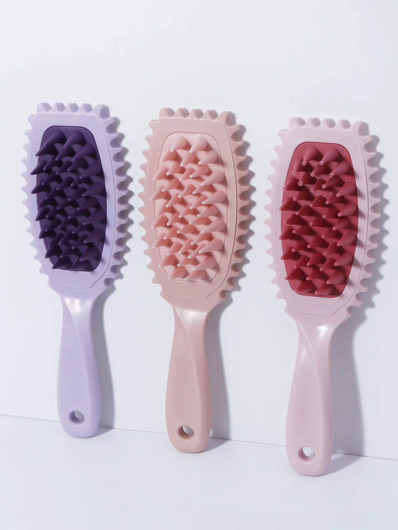 long handled silicone massage comb for wet or dry hair scalp massage anti itch exfoliating bath brush Special for real hair wigs