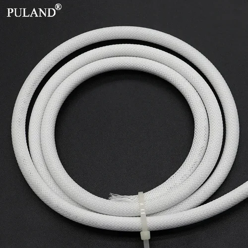 Imagen 1 del producto Mangas trenzadas de PET blancas de 1 ~ 50m, 2/4/6/8/10/12/14/16/20/25/30/35/40/50/60mm, funda de envoltura de Cable de piel de serpiente aislada de alta densidad