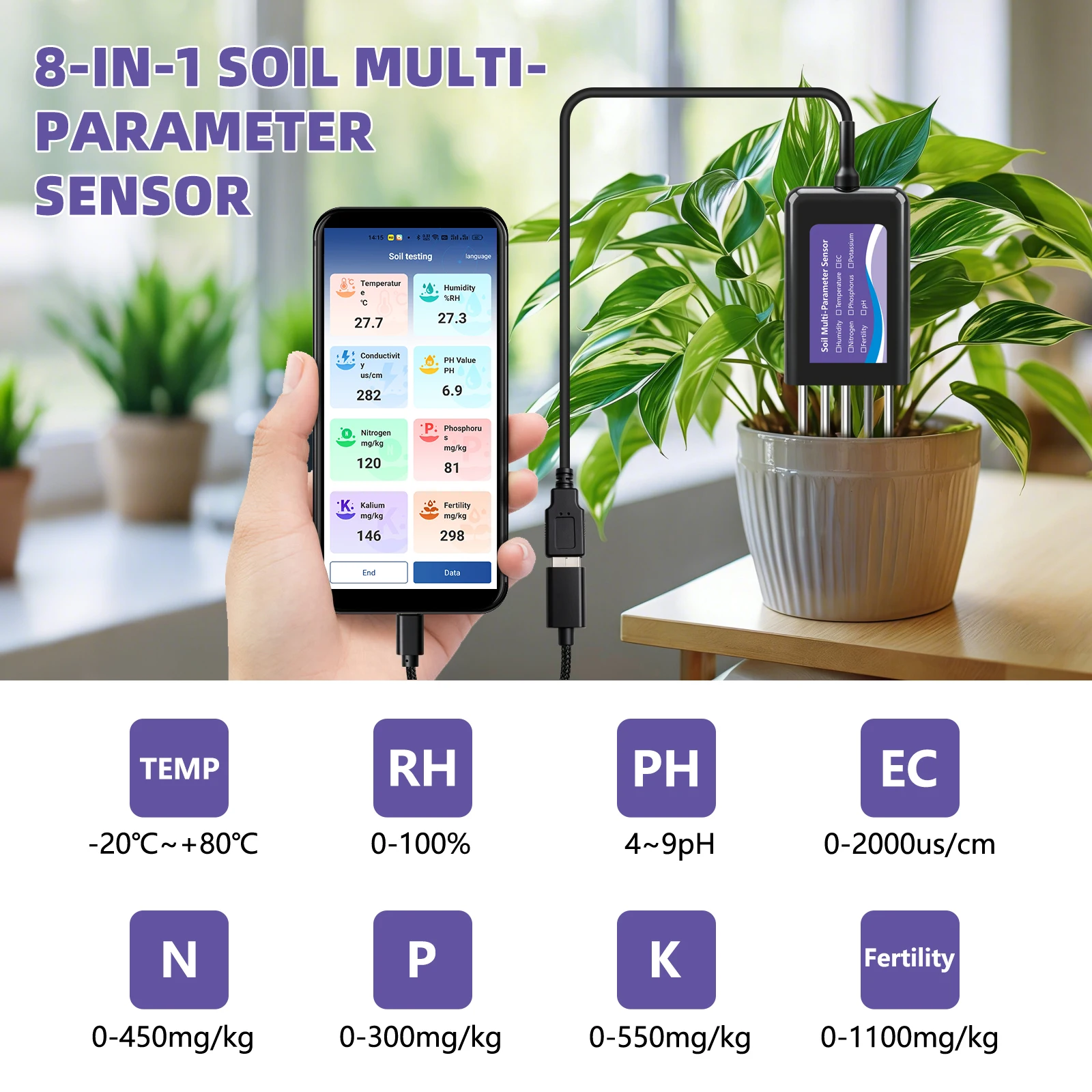 Yieryi 8-w-1 Inteligentny Czuj – App Smart Garden recenzja i cena