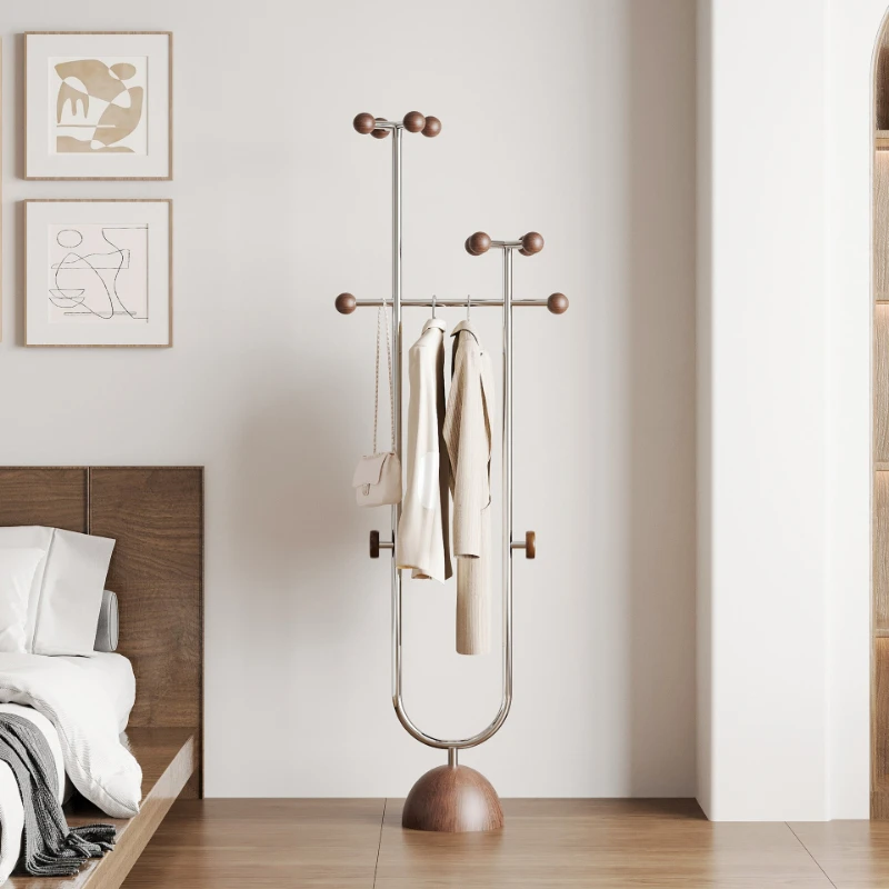Vintage Style Floor-standing Clothes Rack 2026 New Bedroom Corner Bedside Hanging Rack Small Home Standing Rack