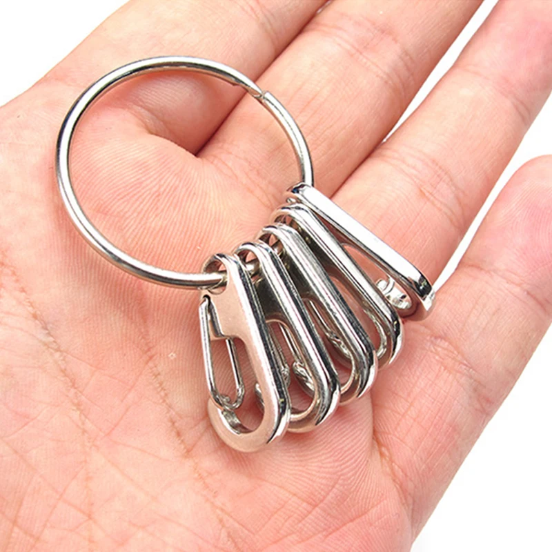 Simple Classic Spring Hook Quick Release Keychain Alloy Hook Set Hanging Keyring Camping Tents Spring Snap Hook Accessories