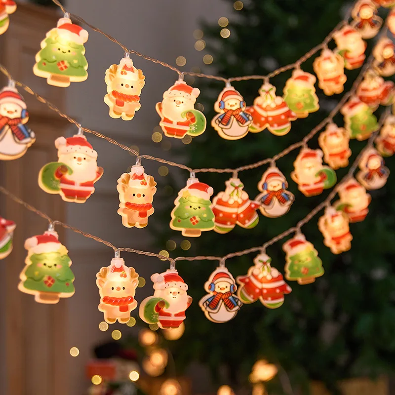 

Christmas Lights String Santa Claus Snowman USB Battery-operated Garland LED Xmas Decorative Night Lamp Party New Year's Decor