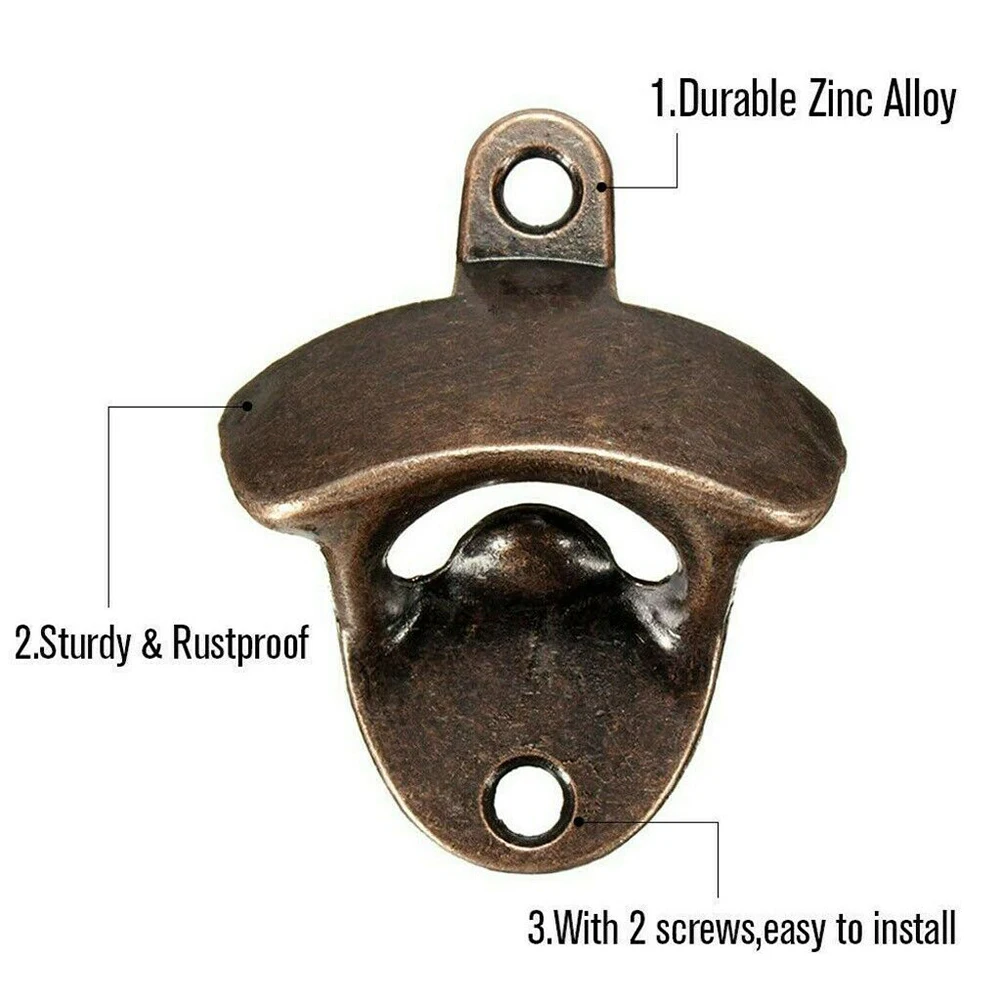 Beer Opener 20pcs Pack Kitchen Wall Mounted Rustic Wine Bottle Opener Vintage Home Party Supplies Retro Zinc Alloy Material