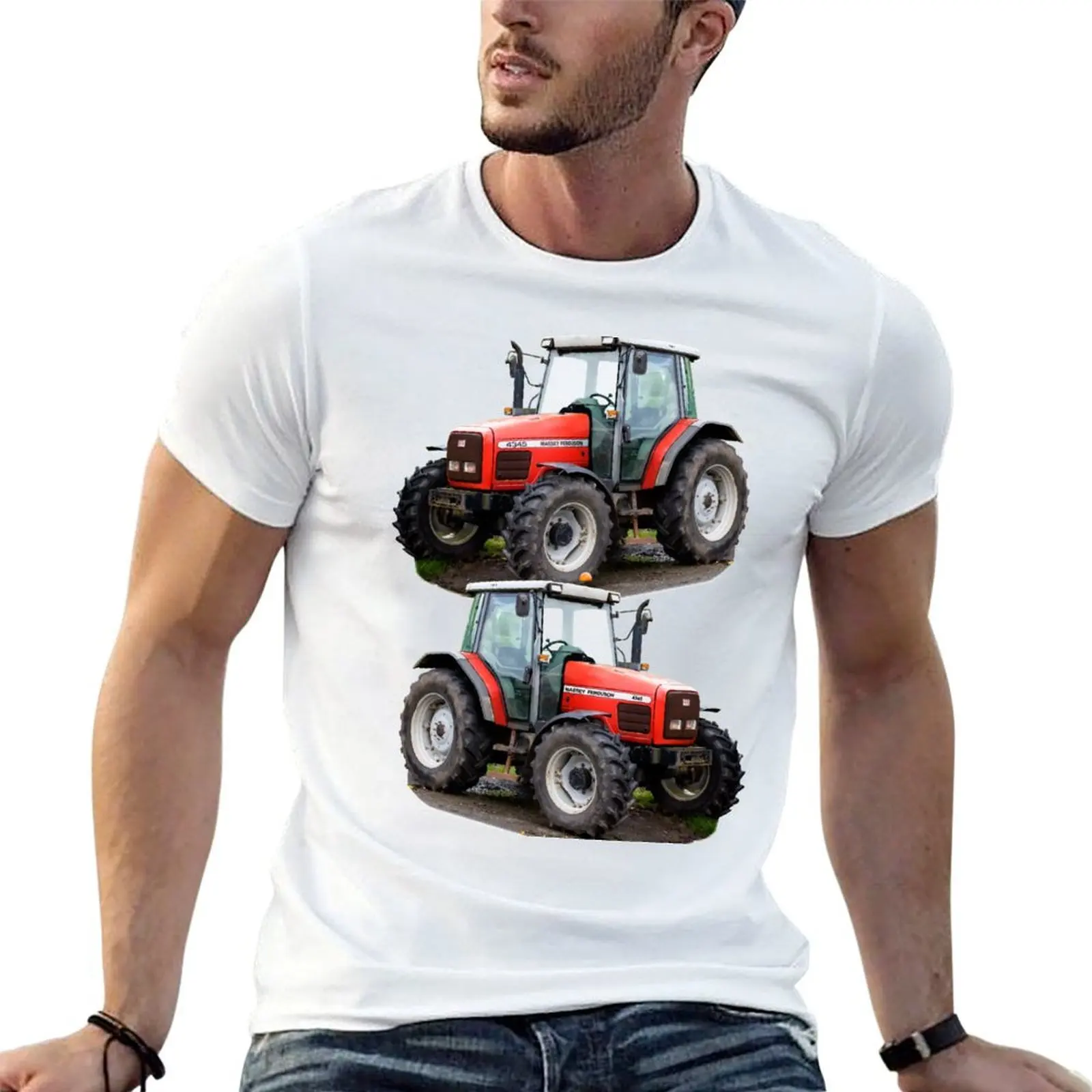 

Red tractor Fergus 4345 T-Shirt t shirts for man graphic funny man t shirts cotton T-Shirt