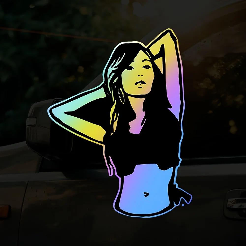 Decalcomania donna olografica unica da 1 pezzo - Design distintivo dal tema alla moda per articoli - Accessorio in vinile durevole impermeabile Chic Vibe