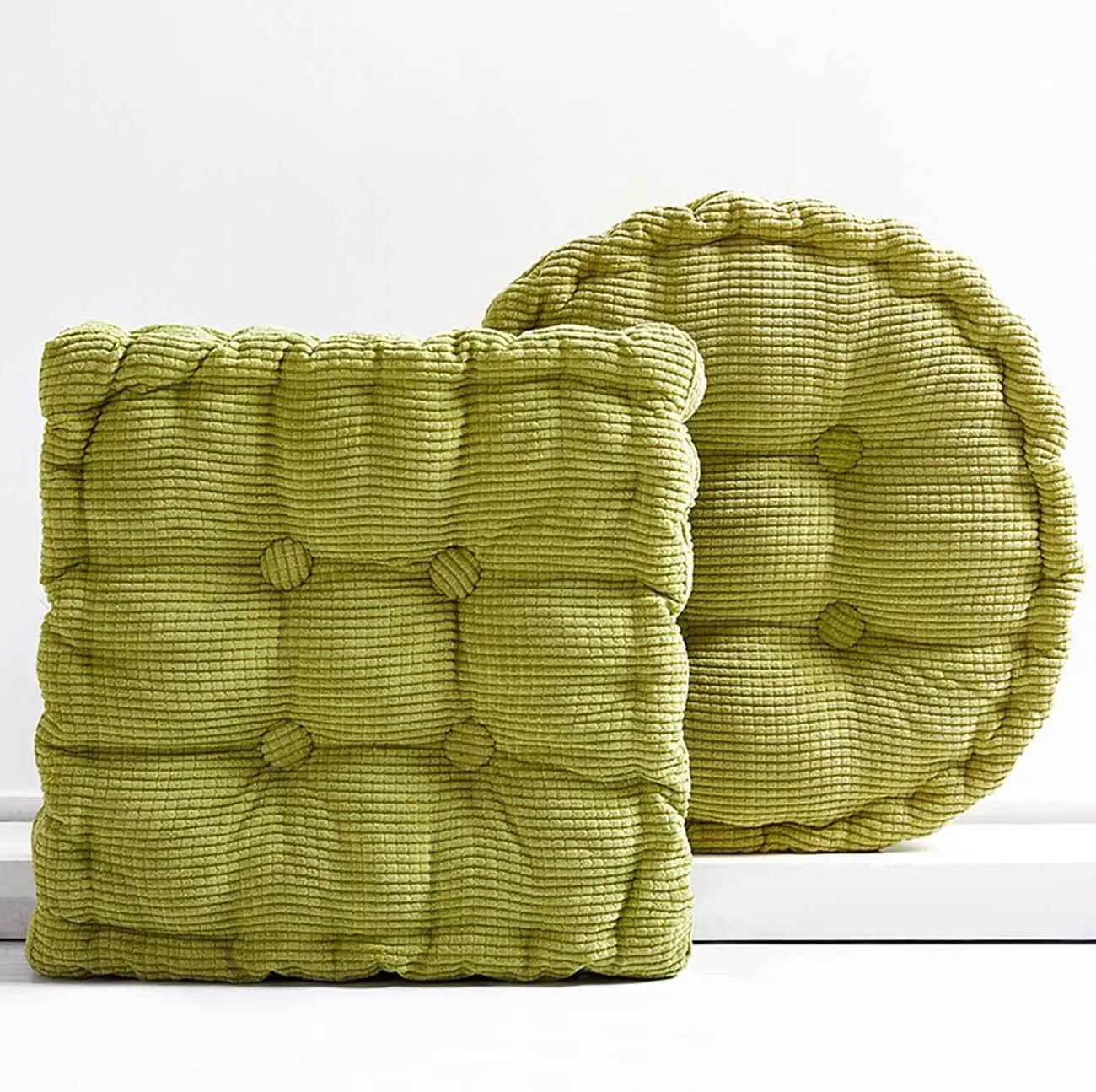 Green Meditation Floor Round Pillow For Seating On Floor Solid Tufted Thick Pad Cushion For Yoga Balcony Chair Seat Cushions