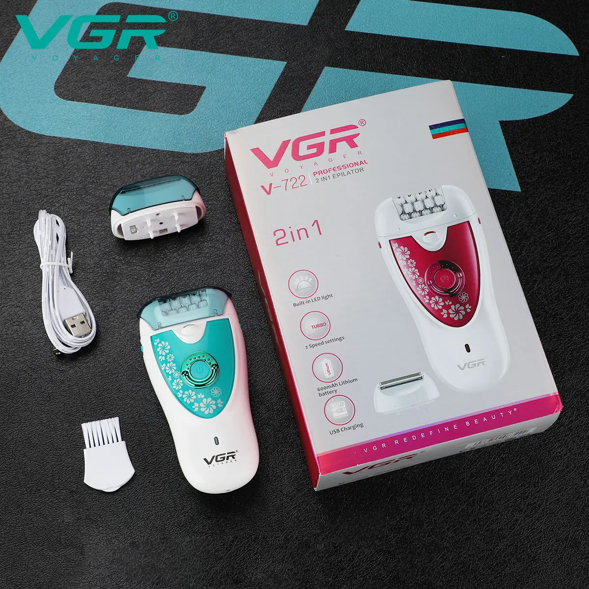 VGR 722 Multi-Function Women Shaver Electric Epilator Hair Removal Body Washing Universal Voltage