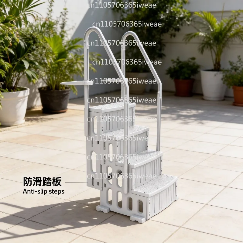 Pool Ladder Classic Style 4-step Non-slip Plastic Above-ground Pool Accessories