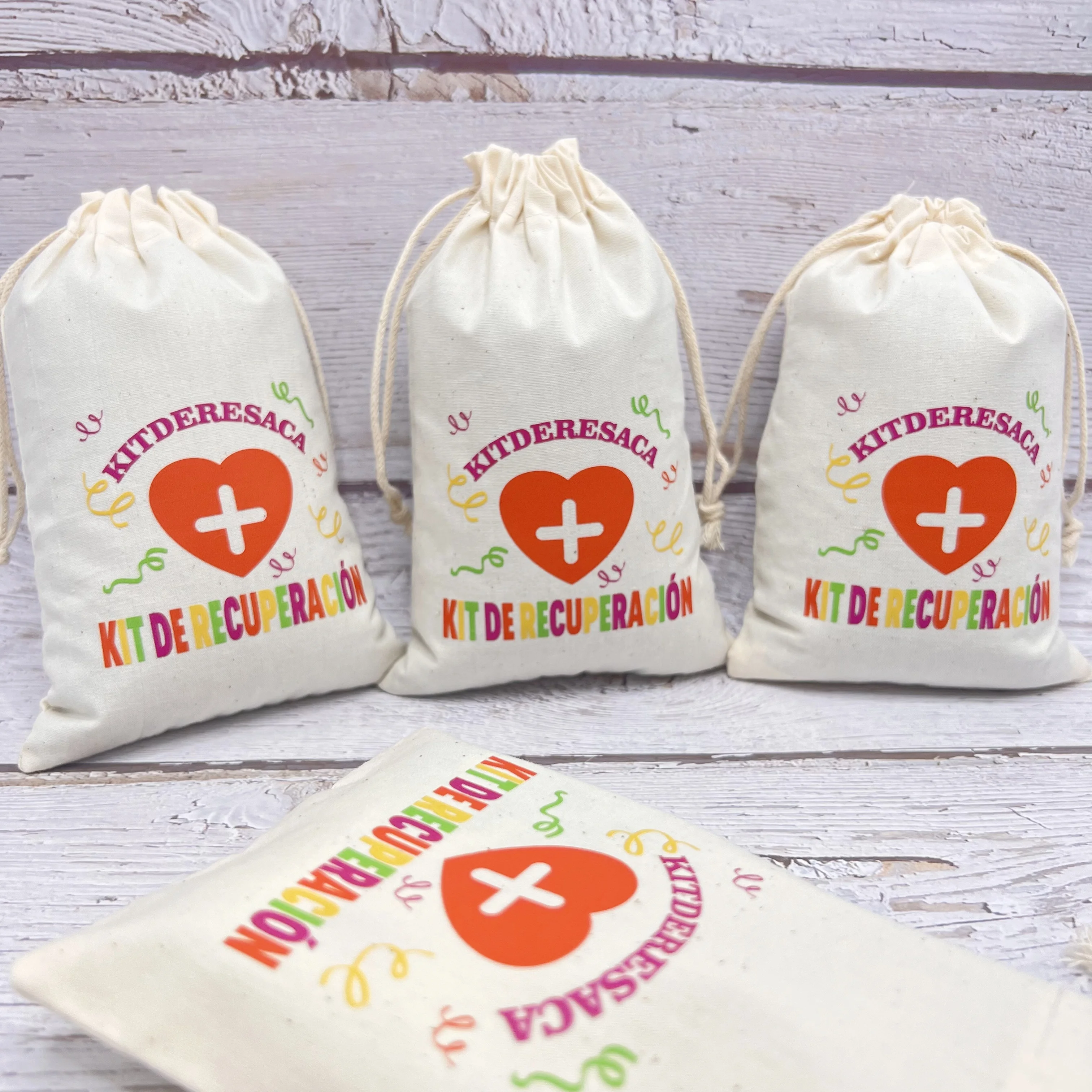 10Pcs Wedding Anti-hangover Kit Hangover Kit Bags Kit Resaca for Guests Gift Event Party Supplies Raw cotton Spanish article