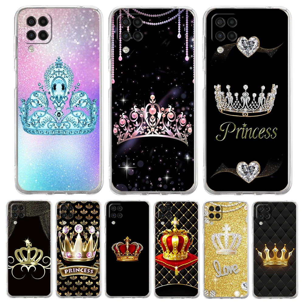 Diamond Crown Phone Case for Samsung Galaxy A13 A22 A32 A52 A53 A72 A51 A71 A11 A31 A41 A01 A21S 5G Transparent Shell Capas Bags