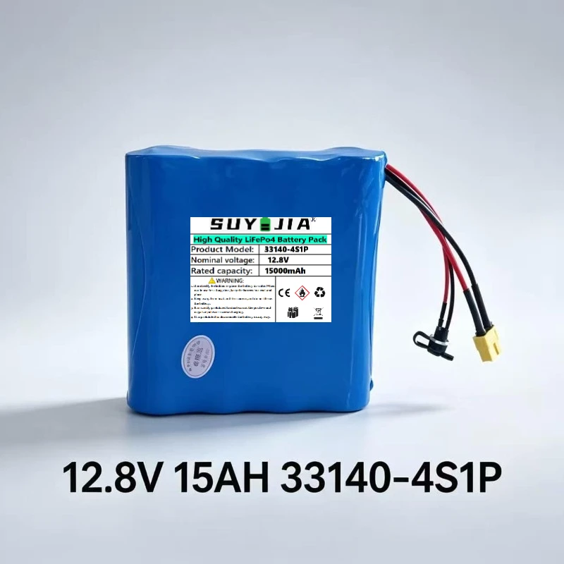 12.8V15000mAh4S1P Portable New Large Capacity33140 Lithium Iron Phosphate Battery Suitable for Surveillance Cameras and Toy Cars