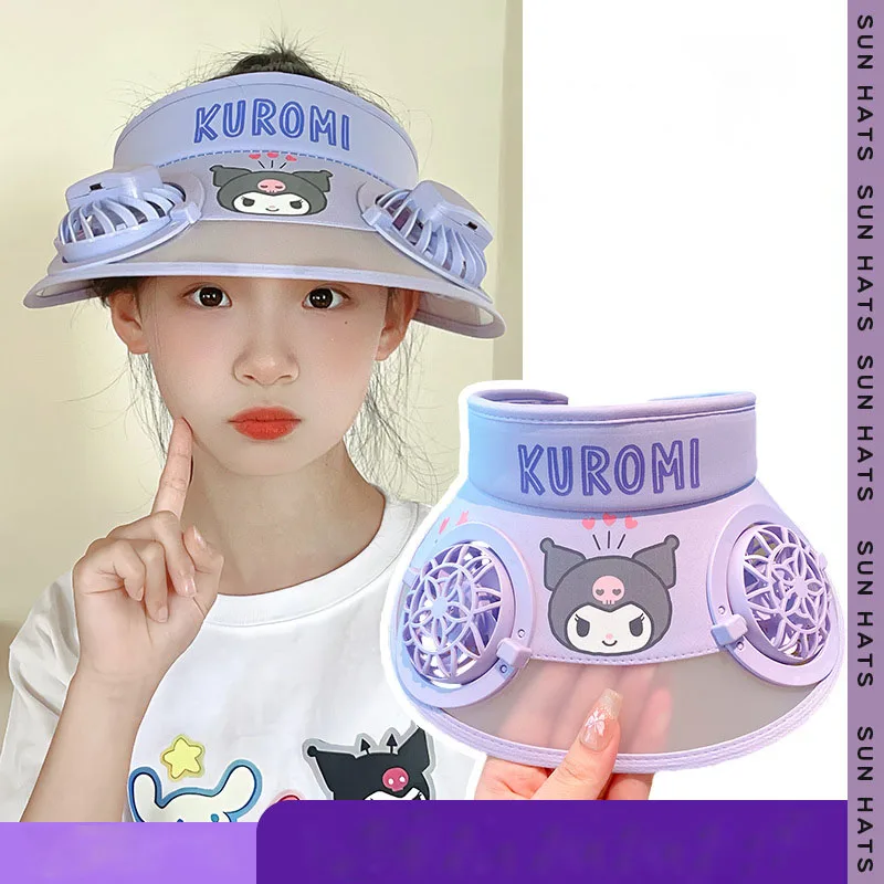 Kawaii Sanrio Kuromi Cinnamoroll Anime Sun Hat Male Female Hollow Top Hat Summer Sunshade Sunscreen Sun Hat Girl Gift Toys