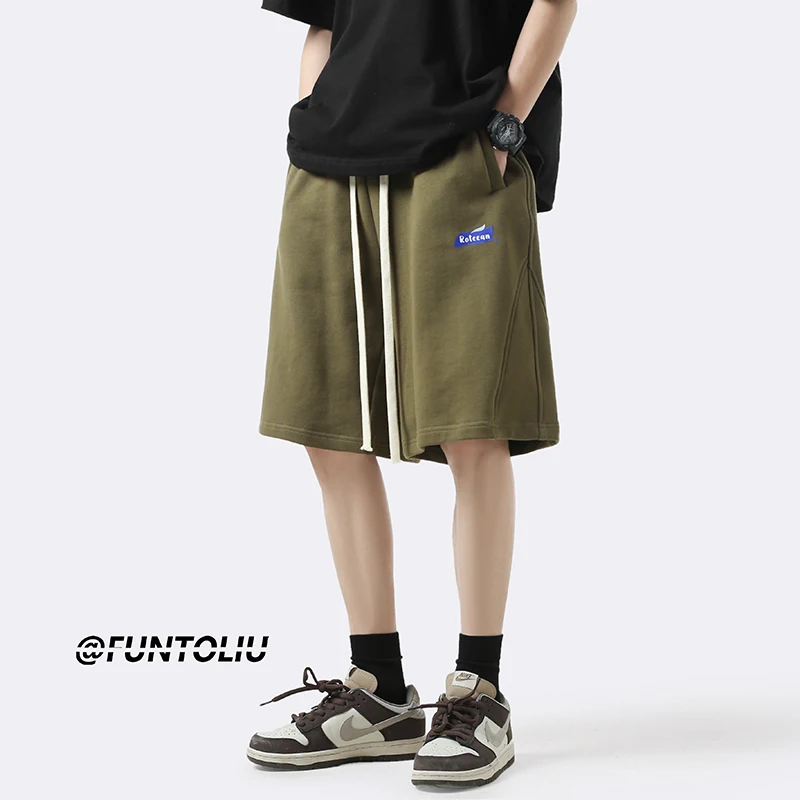 

Military een Workwear orts Men's Summer Thin Five-Quarter Straight Casual Pants Retro Japanese Sle Sports Mid-Length