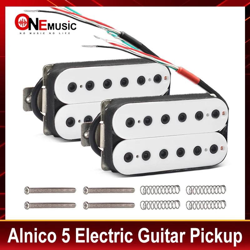 Vintage Alnico5 Humbucker Coil Spliting Neck7.5K/Bridge15K Double Coil Electric Guitar Pickup Black Guitar Part Warm Sound White