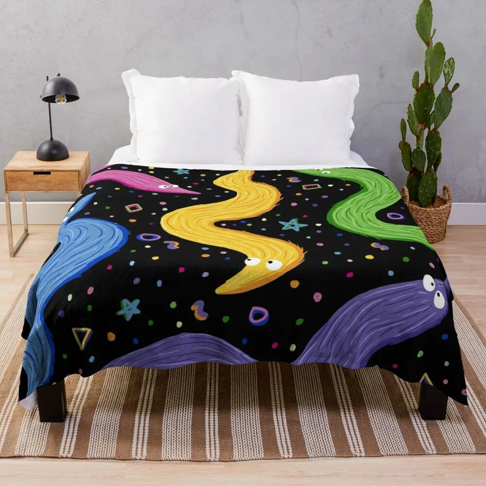 Bowling Worm On A String Throw Blanket Decoratives Sleeping Bag Blankets