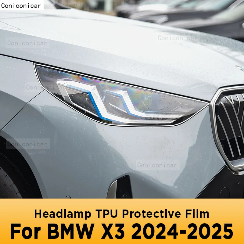 

For BMW X3 2024 2025 Car Exterior Headlight Anti-scratch Front Lamp Transparent Protective Film Accessories