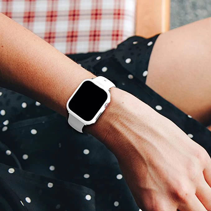 Tampa de vidro temperado para Apple Watch, PC Bumper, Screen Protector Case, 41mm, 45mm, 42mm, 38mm, 44mm, 40mm, iWatch Series 9, 8, 7, 6, 5, 4, SE