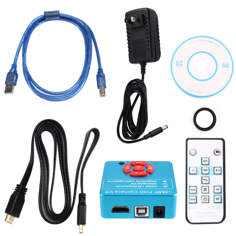 1080P 2K TypeC 48MP Industrial Lab -Compatible USB TF Electronic Digital Video Stereo Trinocular CameraMagnifier(US)-A27R