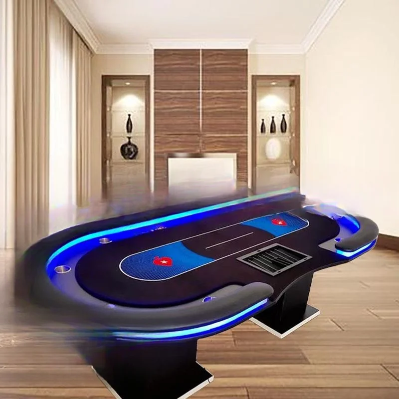 Poker table club dedicated high-end poker game chips stable square legs with lights