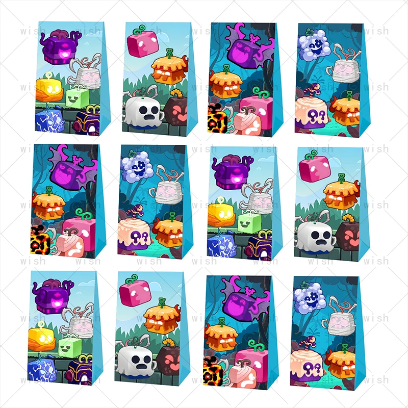 

Blox Fruit Paper Gift Bag Russel Boy Birthday Party Supplies Cookies Candy Snack Bag Baby Shower Wed Decor