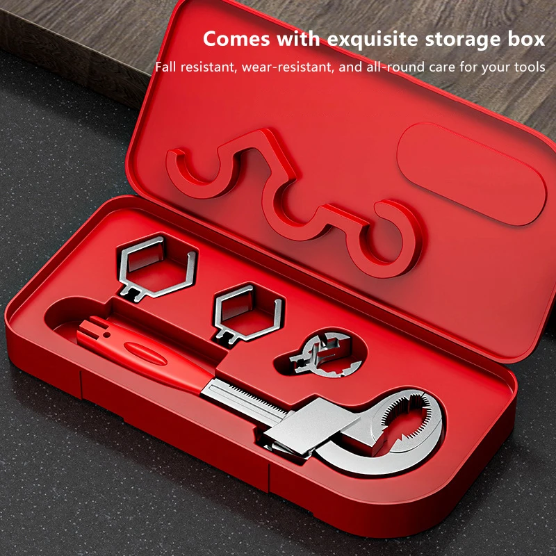 

Универсальный регулируемый двусторонний ключ 4-в-1, многофункциональный ключ для смесителя, многофункциональный саморегулирующийся ключ для ванной комнаты