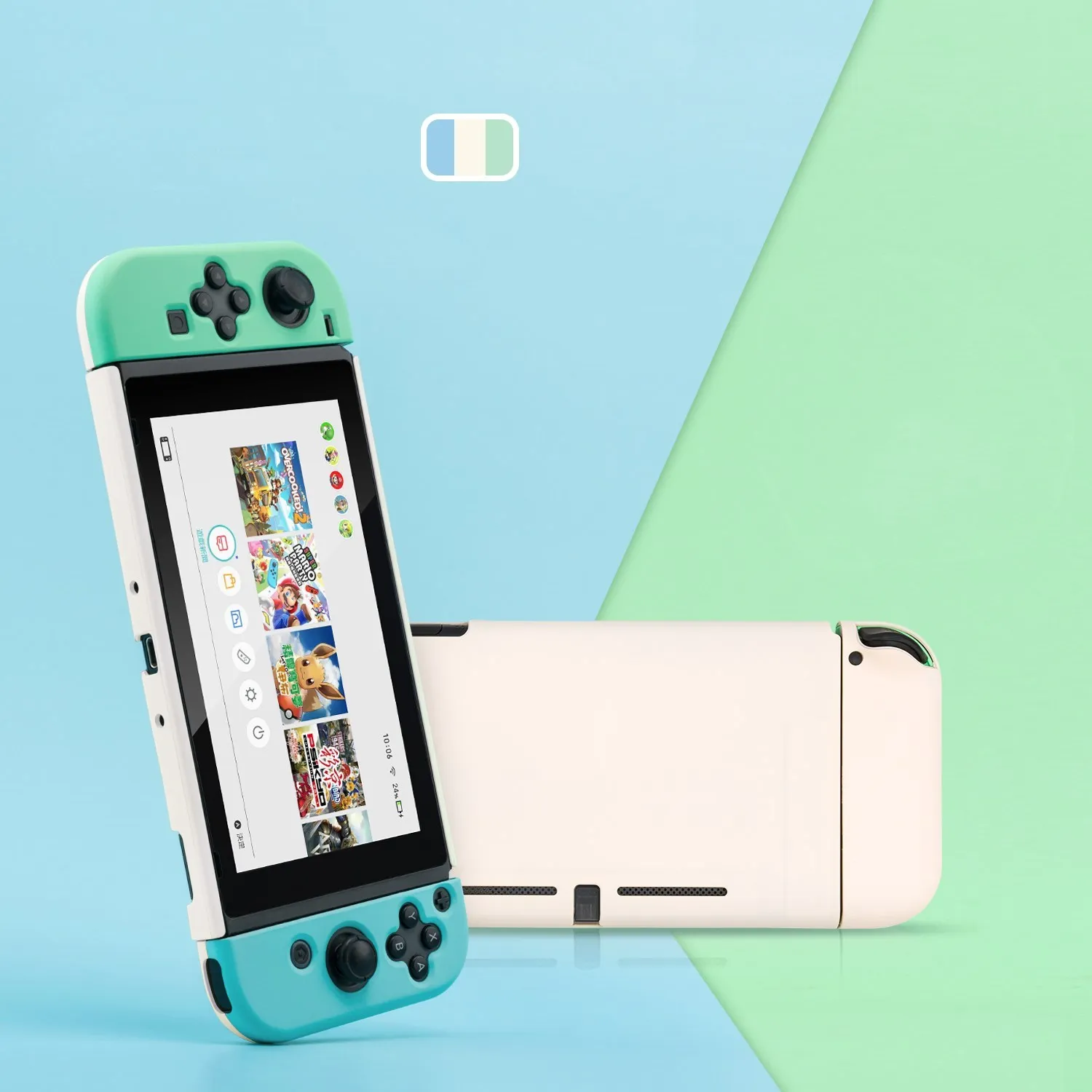 GeekShare Nintendo Switch Ốp Lưng Nguyên Khối Màu Sắc Chia Cứng Full Bao Tay Cầm Chơi Game Lưng Kẹp Dùng Cho Máy Nintendo Switch Phụ Kiện
