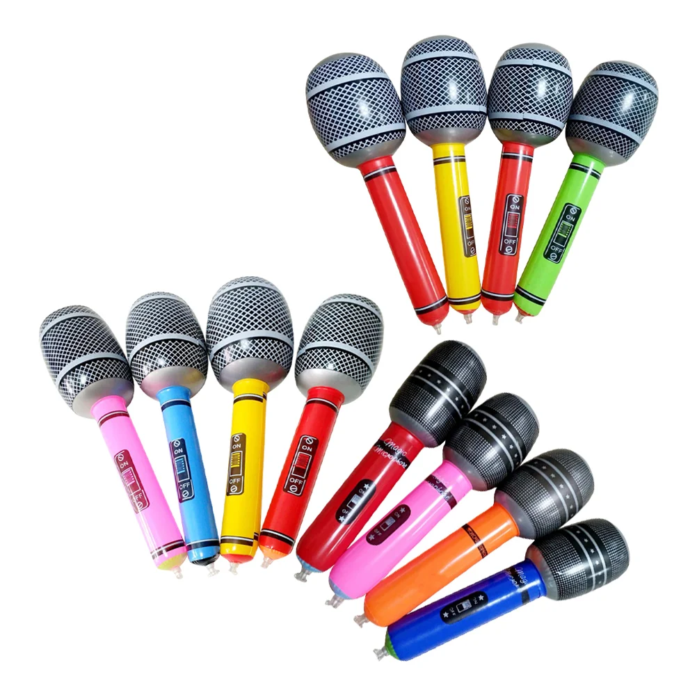 Jouets de Microphone gonflables, 12 pièces, faux accessoire de fête pour instruments d'approvisionnement