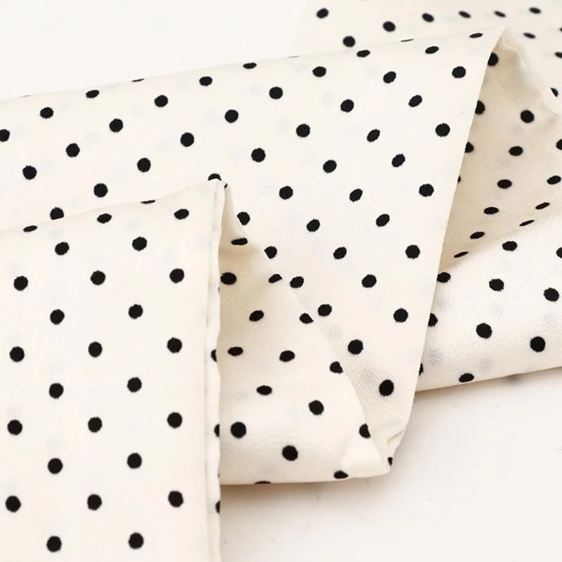 652F Waves Point Printed Silk Scarf Elegant Fashionable Women Scarves Comfortable Scarf for Office Or Casual Wear