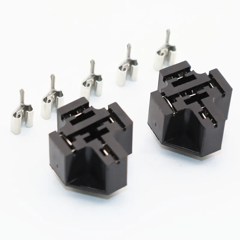 10sets Automotive Car Auto 40A 4pin/5Pin SPDT Relay Socket Connector Adaptor PCB Board Mount Base Holder with 6.3mm Terminals