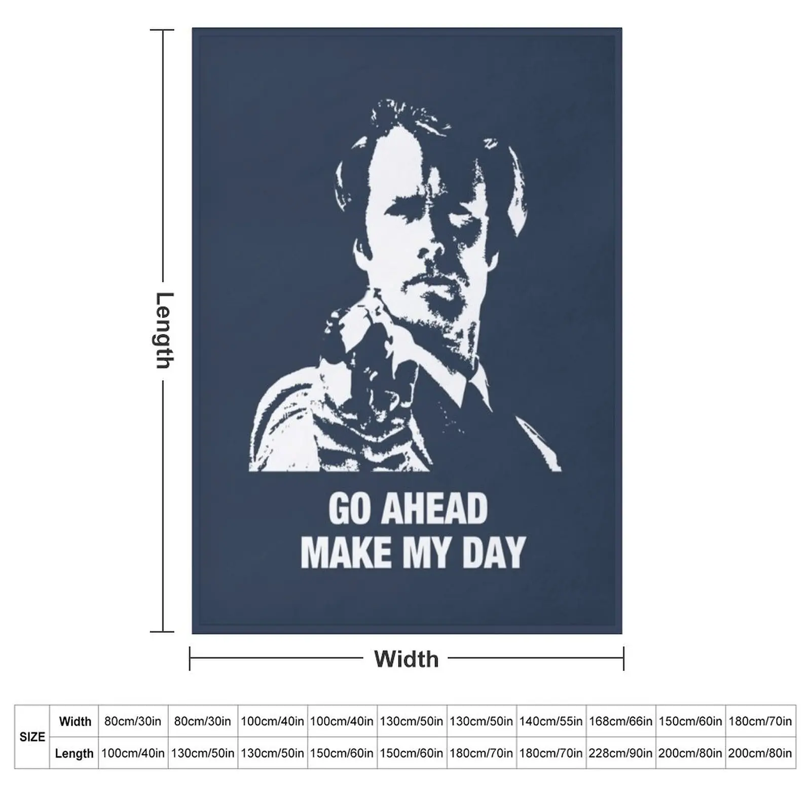 Go Ahead Make My Day Dirty Harry Clint Eastwood fan gift Black Throw Blanket halloween Warm Blankets