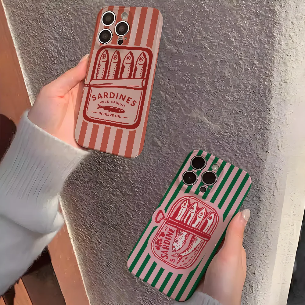 

Sardines Color Fish Funny phone case FUNDA For Samsung S25 S24 S23 A07 A17 A06 Ultra FE Plus Precise Hole Matching Film Covers