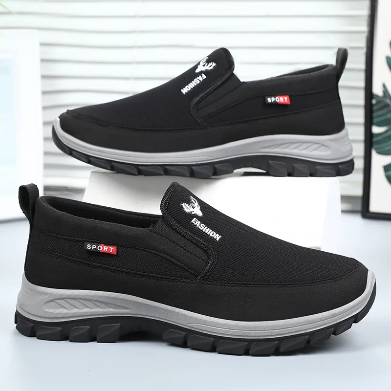 Spring Autumn men canvas casual sports shoes old Beijing cloth shoes soft breathable comfortable elderly casual walking shoes