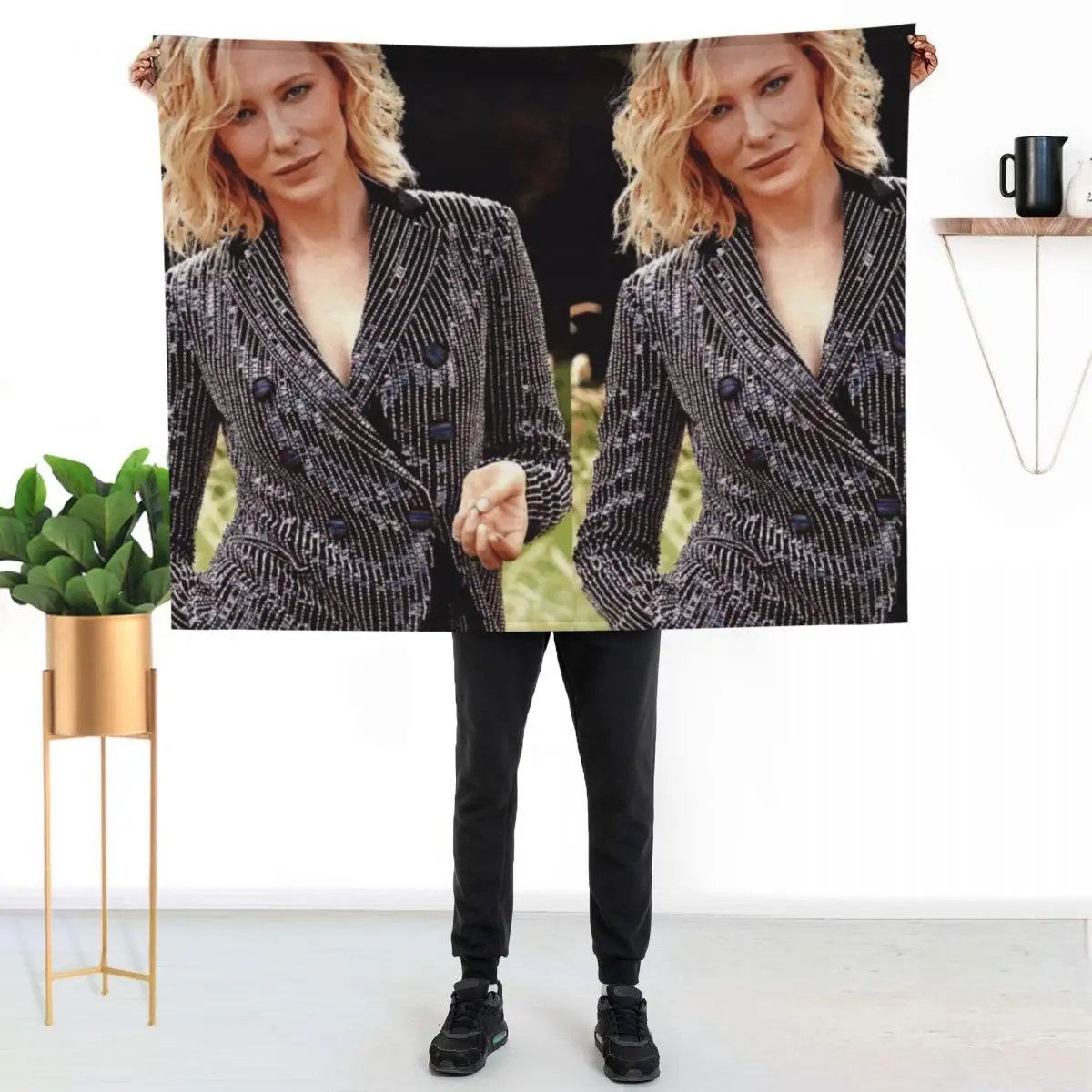 cate blanchett aesthetic Throw Blanket Hairy Comforter Giant Sofa Beautifuls Weighted Cute Blankets