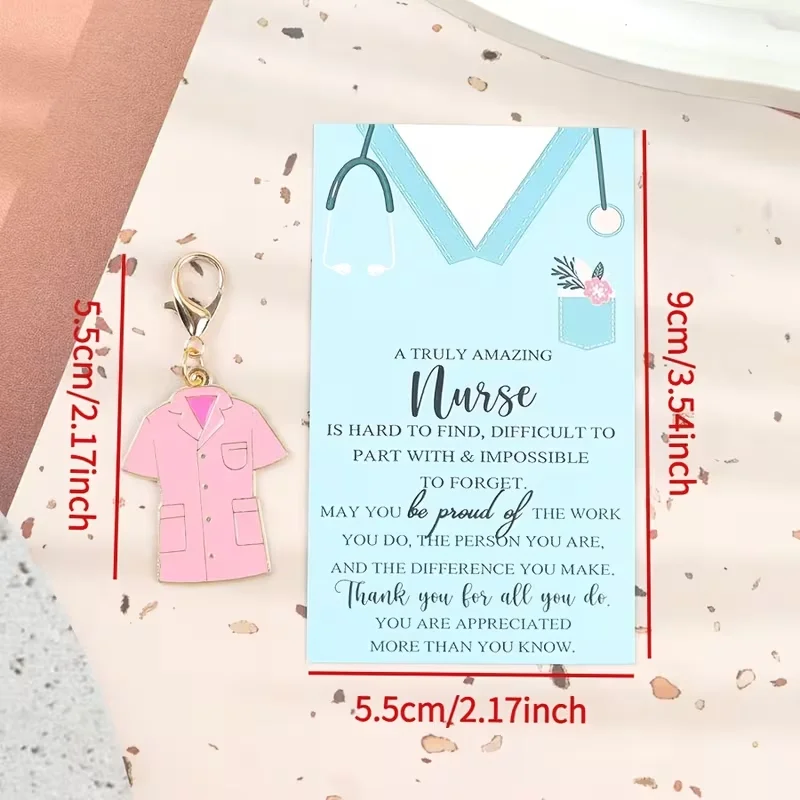 12 Creative 2D Medical Series Keychains Featuring Medical Elements Such as a First Aid Kit, Nurse's Cap, Syringe, Ambulance, Etc., with a Thank You Card, Can Be Hung on Backpacks or Used as Key Decorations; Suitable for Doctors, Nurses, and Graduates of Medical Schools, or as Event Souvenirs, Using Small Pendants to Honor the Dedication of Medical Professionals and Express Sincere Gratitude
