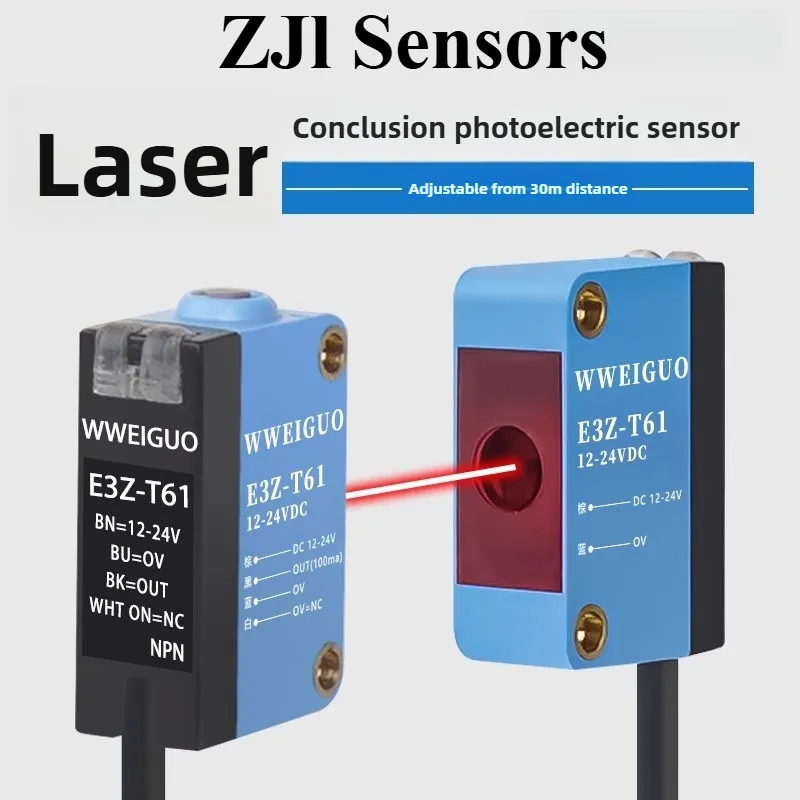 E3Z-T61 Langstrecken-Infrarot-Laserstrahlsensor, Hintergrundunterdrückung, Lichtschranke, Erkennungsabstand 60 Meter