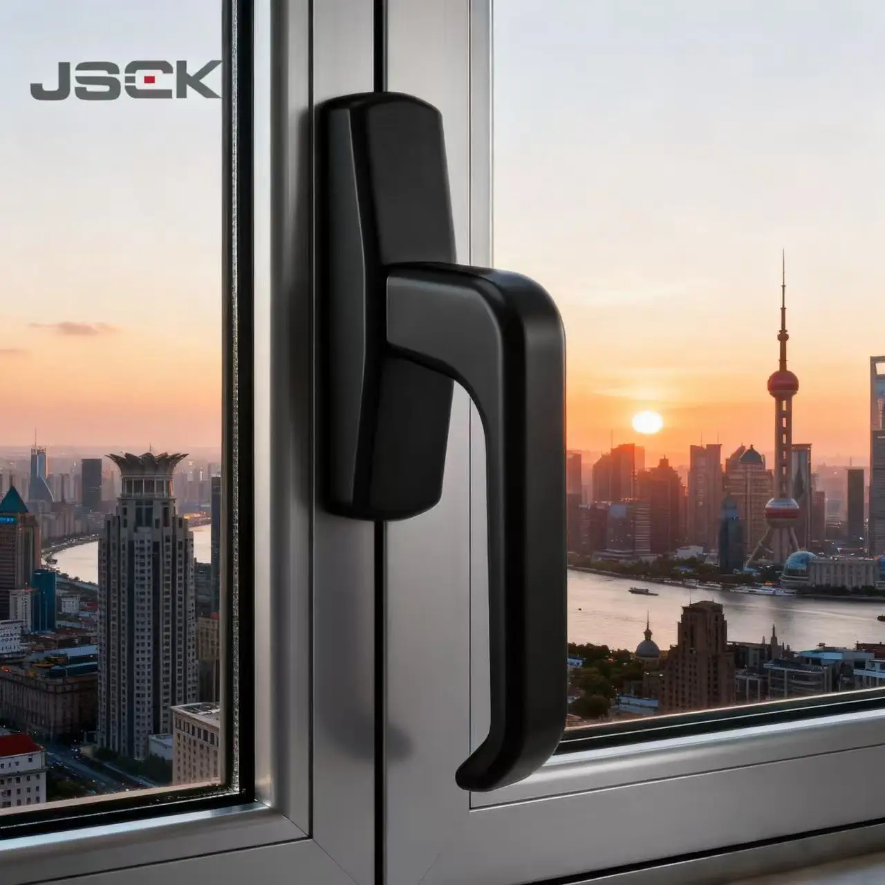 

Smart home compatible Modern Ergonomic Aluminum Handle - Curved Fingerprint Design, Secure Lock for Aluminum Doors/Windows Only