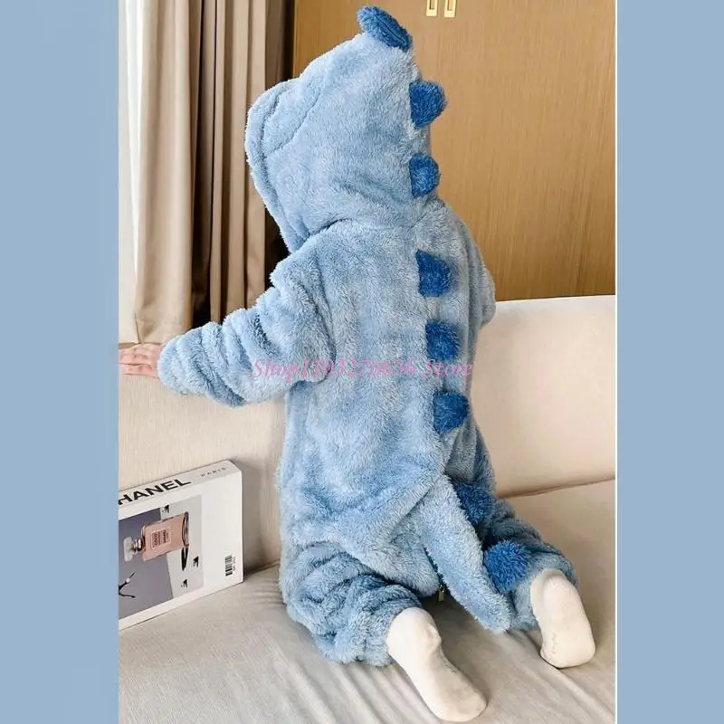 R6FD Soft and Warm Kids Pajamas Cartoon Flannel Sleepwear Trendy Children's Romper