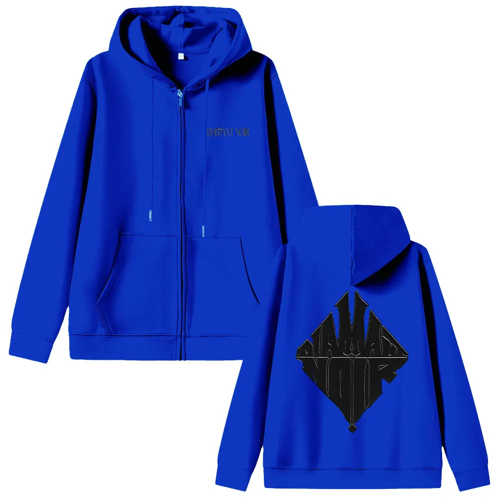 Rapper WeRenoi Diamant Noir Graphic Zipper Hoodie Men Women Hip Hop Fashion Pop Music Jacket Male Casual Vintage Zip Up Hoodies
