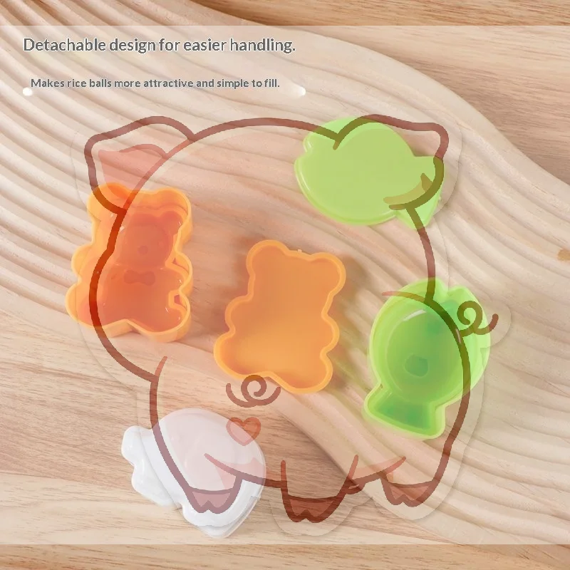 3 PCS Sandwich Crust Cutter Cookie Bread Mold Bento Maker Rabbit Panda Flower