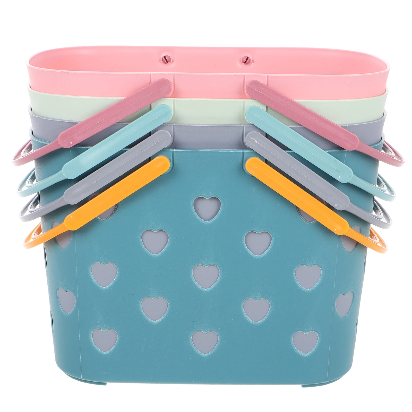 

4pcs Bathroom Storage Basket Pink Tea Green Gray Toiletry Holder Drain Hole Ergonomic Portable Shower Organizer Container Home