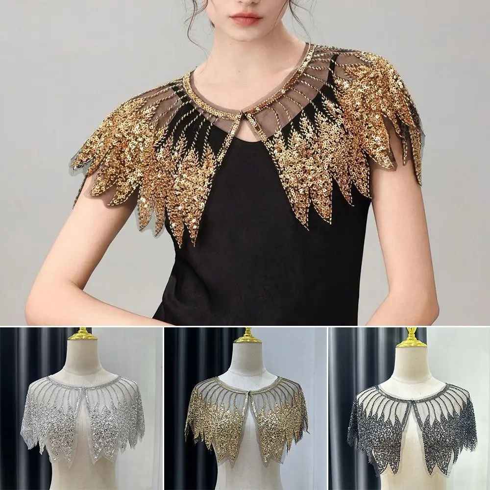 

Винтажная шаль в стиле 20-х годов с пайетками и бисером, вечерний нарядный палантин