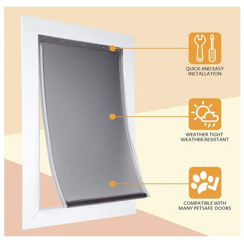 Dog Door Replacement Flap Puppy Cats Kitten Door Flap Strong Bearing Capacity Impact Resistant TPU Pet Folding Door M/L/XL