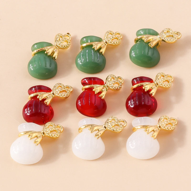 10 Stück Traditioneller Chinesischer 3D Vergoldeter Luxus Imitations-Jade Glücksbringer Anhänger für DIY Armbänder Schmuckherstellung Zubehör – Detail 13